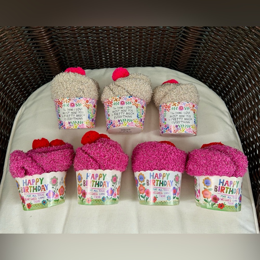 Bundle of 7 Natural Life Pink/Red & Cream/Pink Cupcake Socks for @shawnakaye77